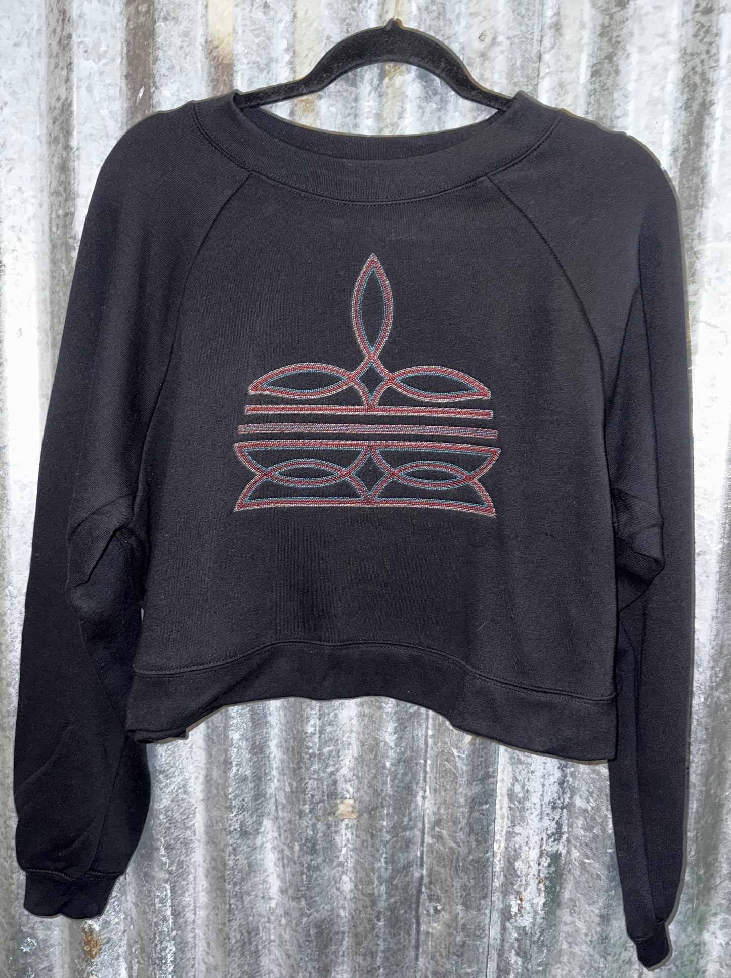 Cropped Boot Stitch Crewneck Sweatshirt