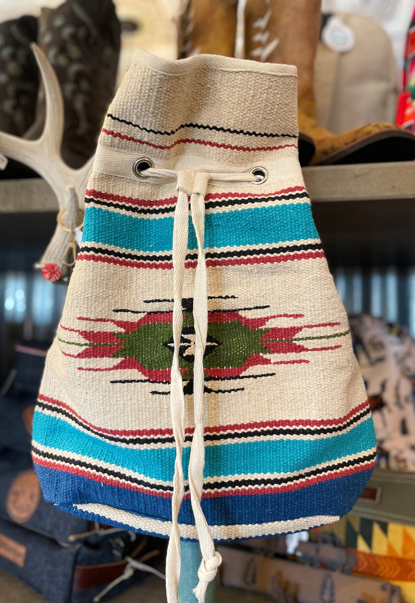 Aztec Pattern Cotton Handloom Backpack