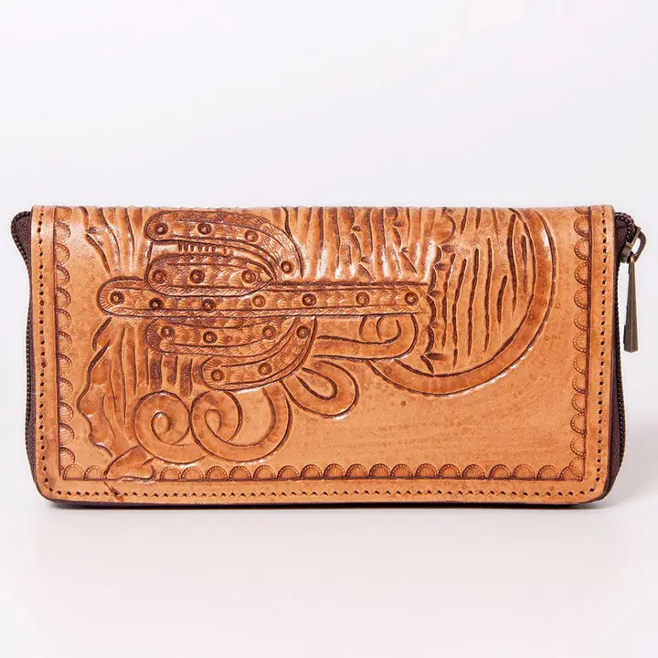 Western Tooled Leather Wallets