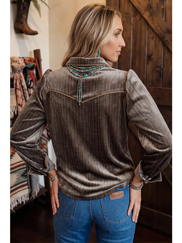 Western Puff Long Sleeve Button Down