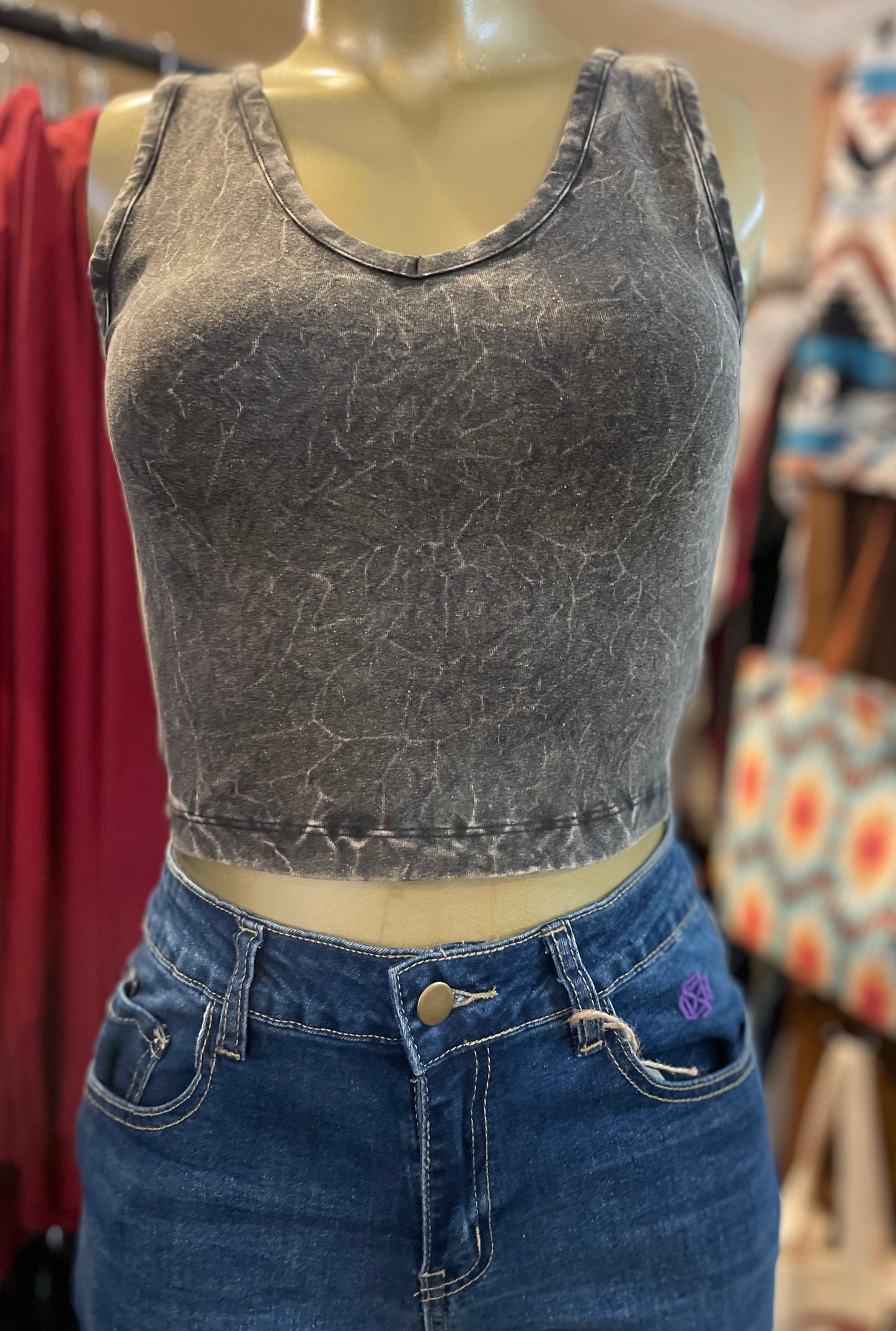 Cropped V-Neck Tank Tops