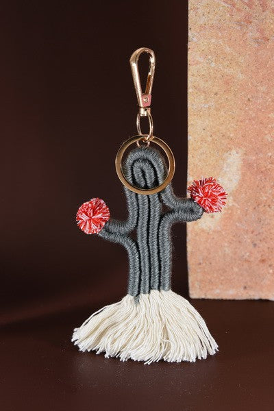 Woven Cactus Keychain