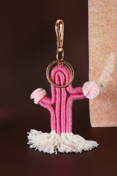 Woven Cactus Keychain