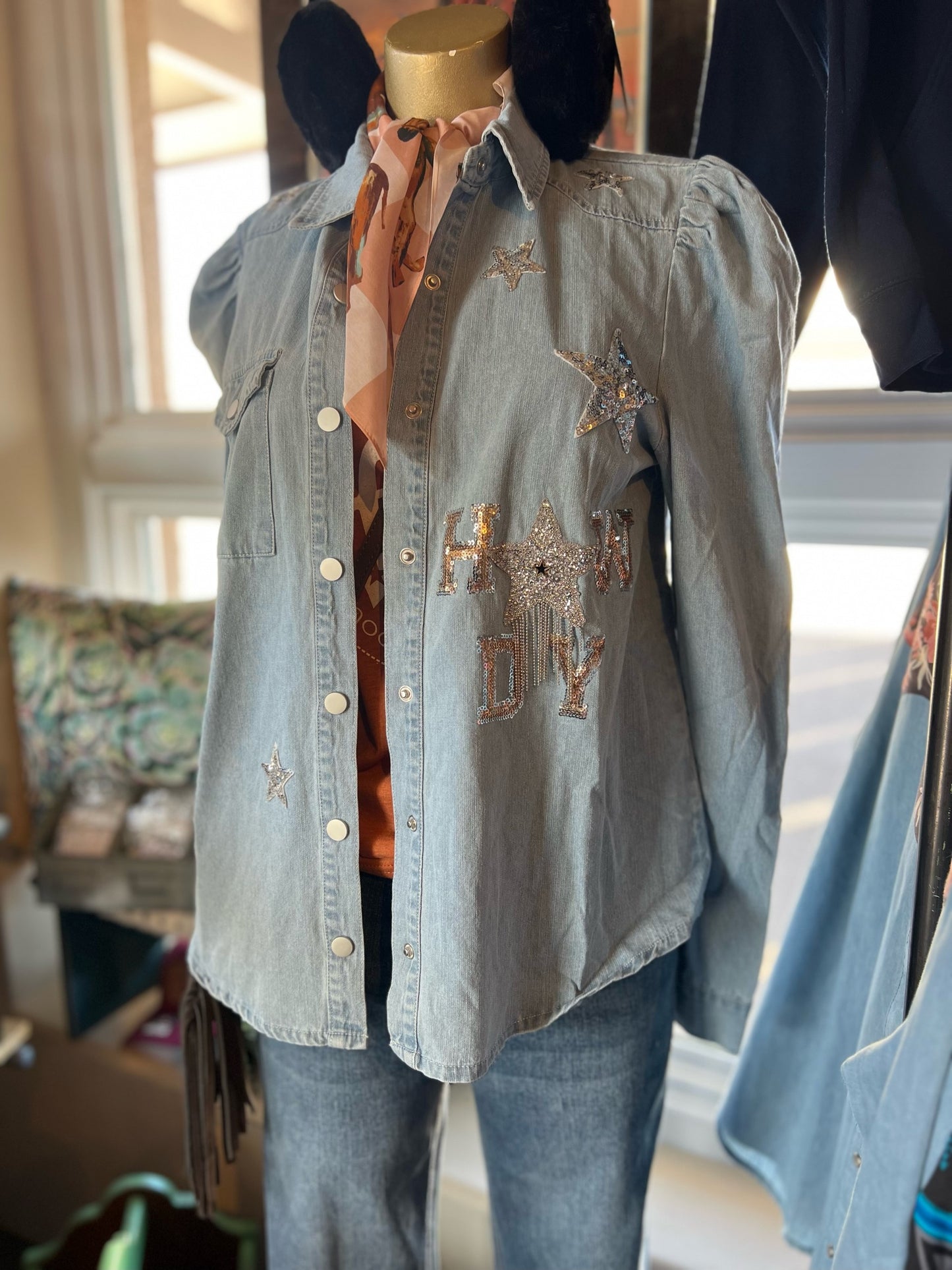 Howdy Denim Button Up