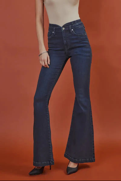 Kancan Dark High Rise Super Flare Jeans