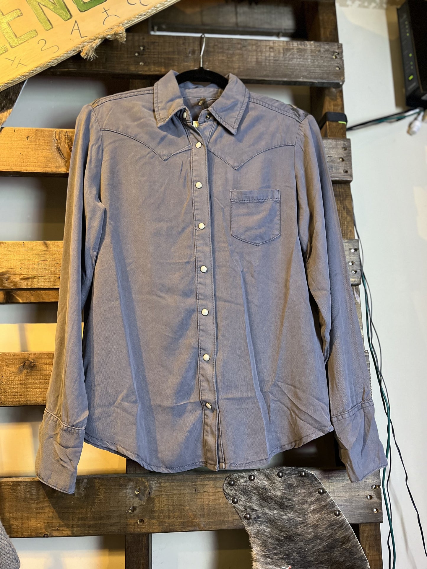 Stetson Grey Western Pearl Snap