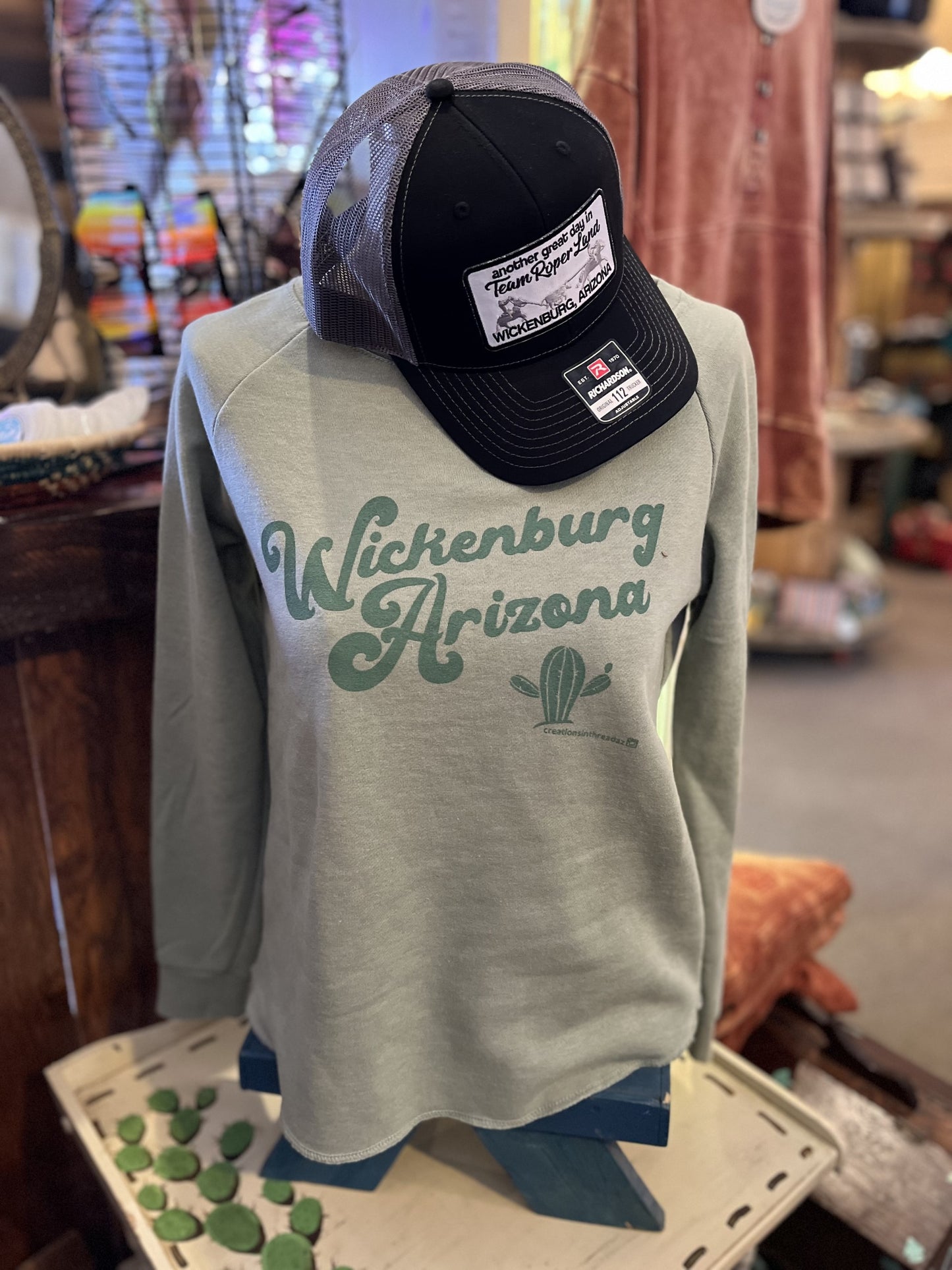 Wickenburg Sweatshirts with Small Cactus