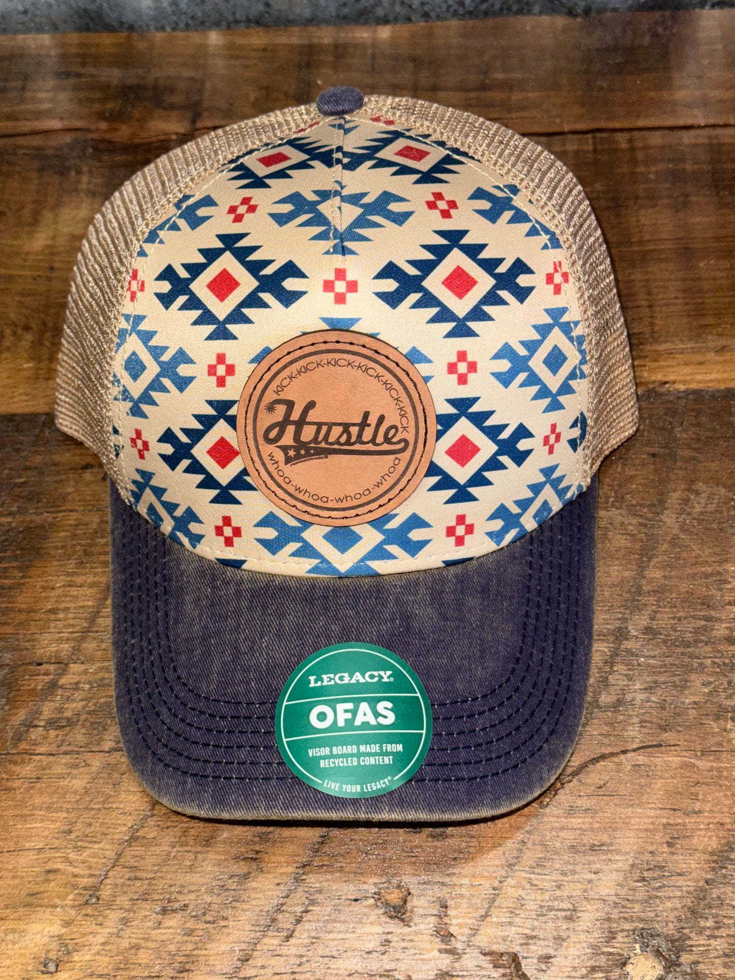 Hustle Leather Patch Caps