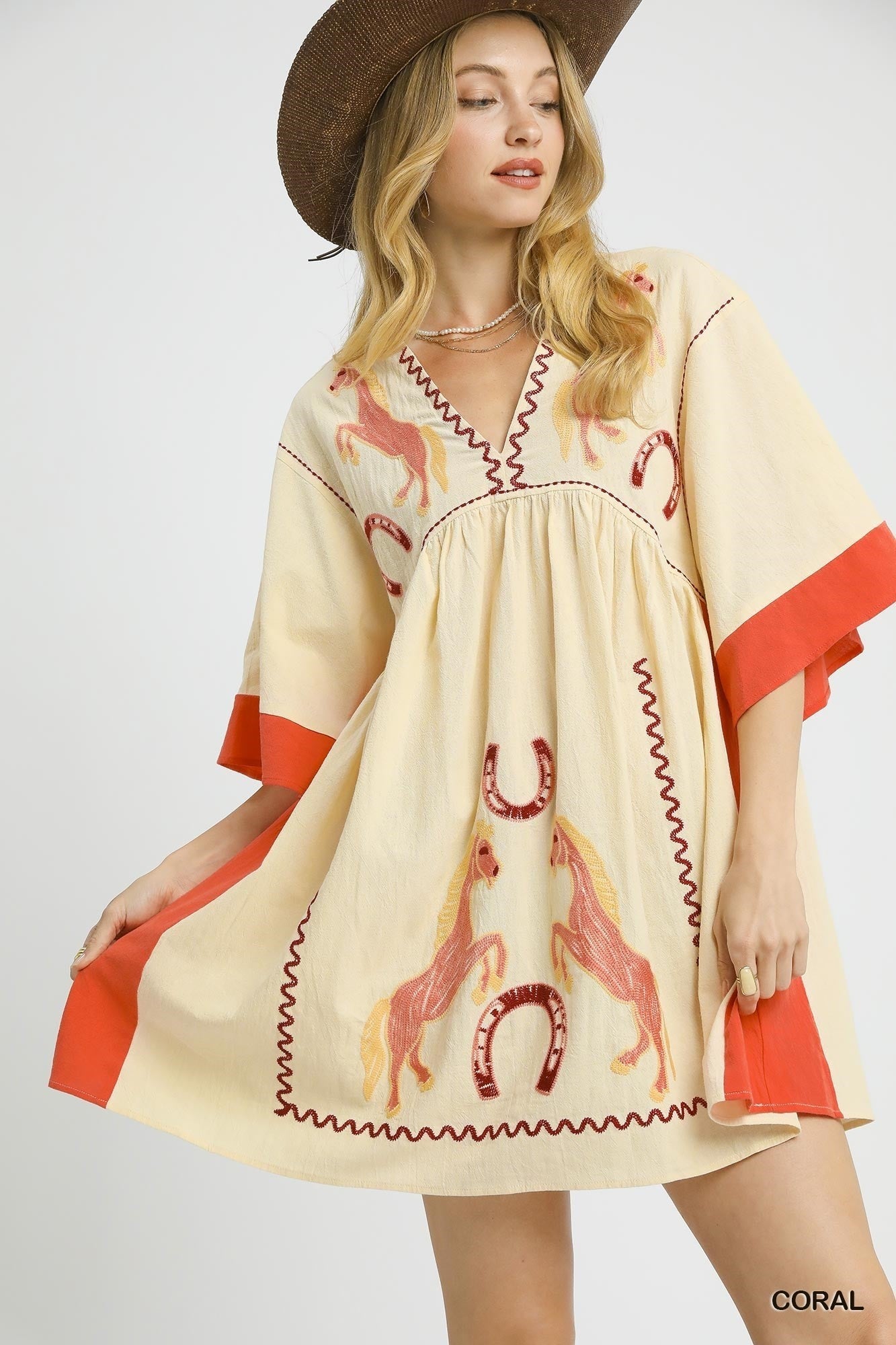 Western Embroidered Babydoll Dress