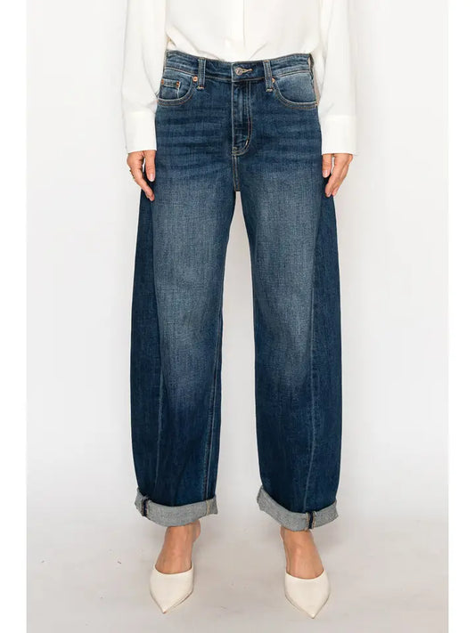 Artemis High Rise Tapered Barrel Jeans