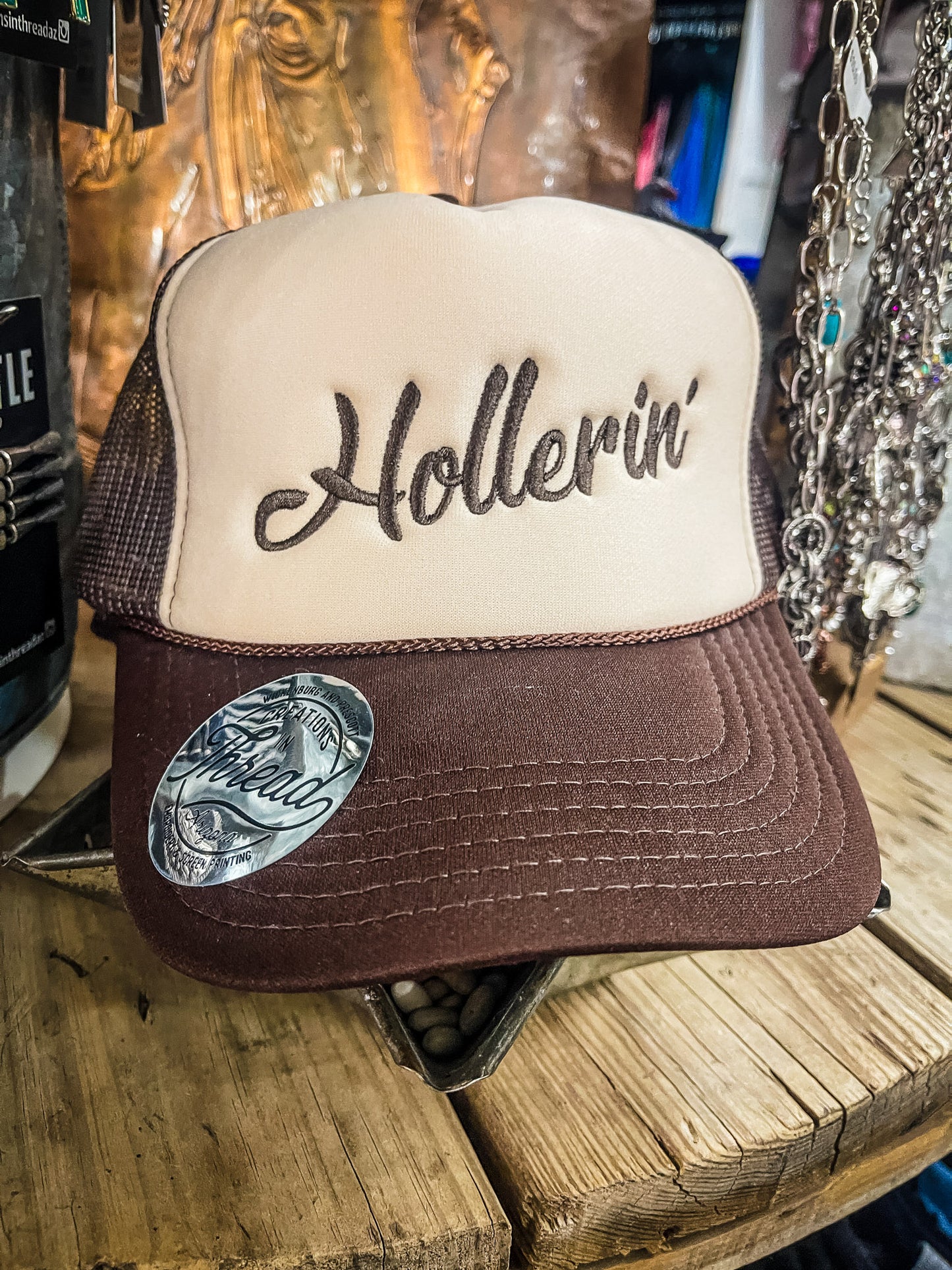 Hootin', Hollerin' Embroidered Foam Trucker