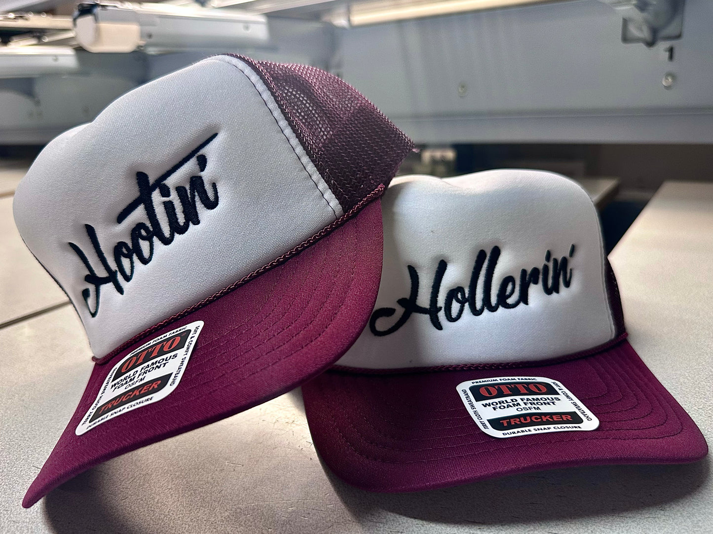 Hootin', Hollerin' Embroidered Foam Trucker