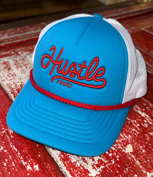 Hustle Hard Embroidered Foam Trucker