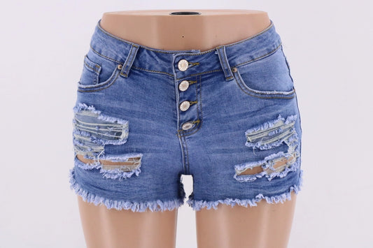 New Slim Washed Women's Shorts