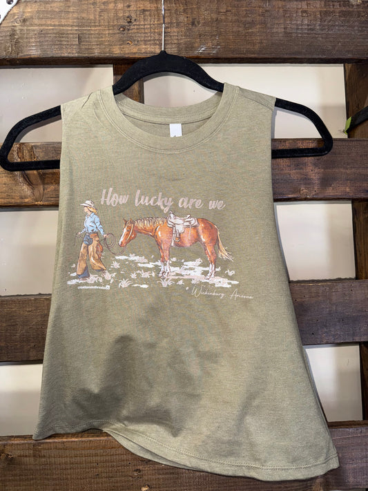 How Lucky Are We Cropped Tank