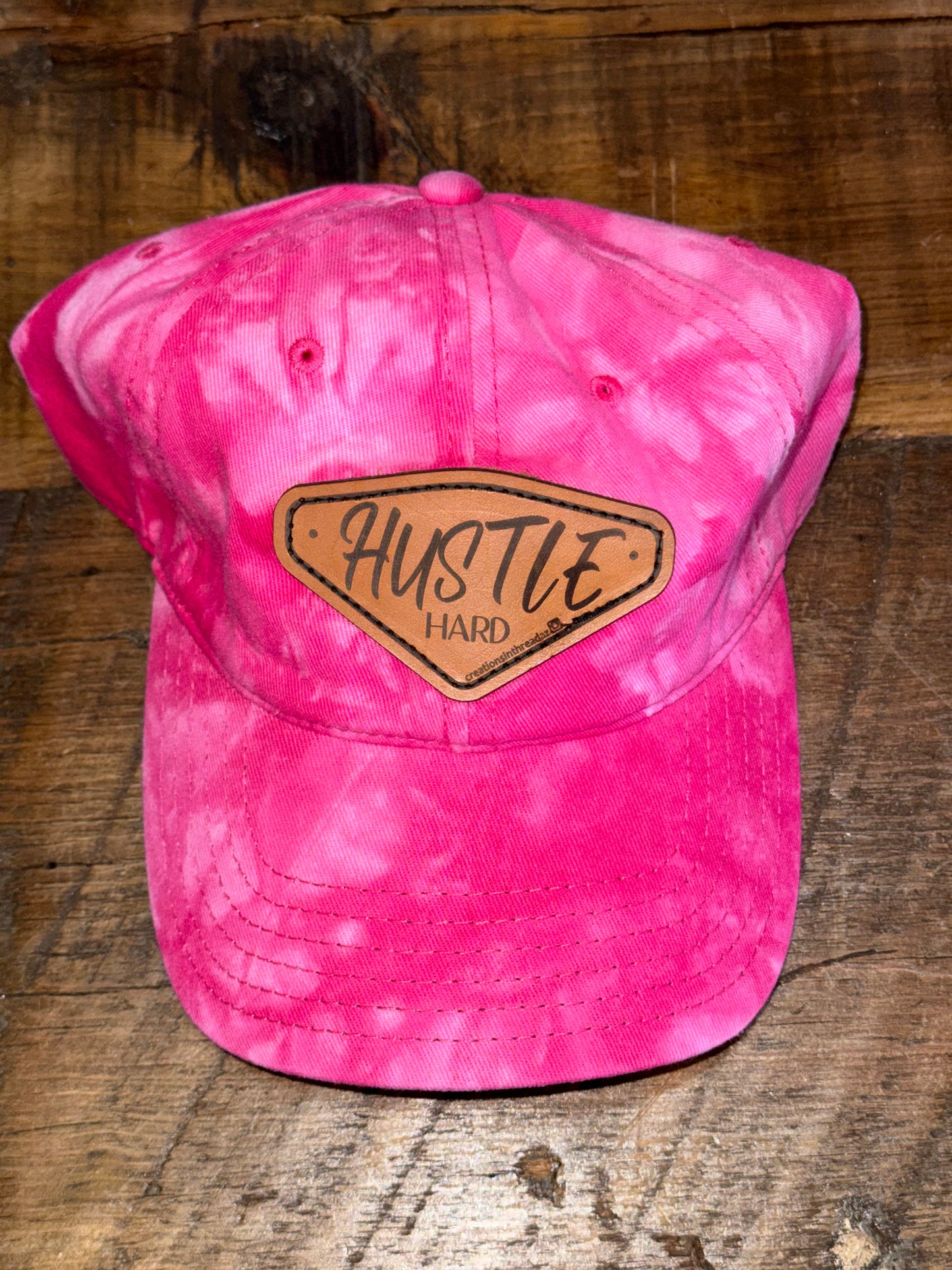 Hustle Leather Patch Caps