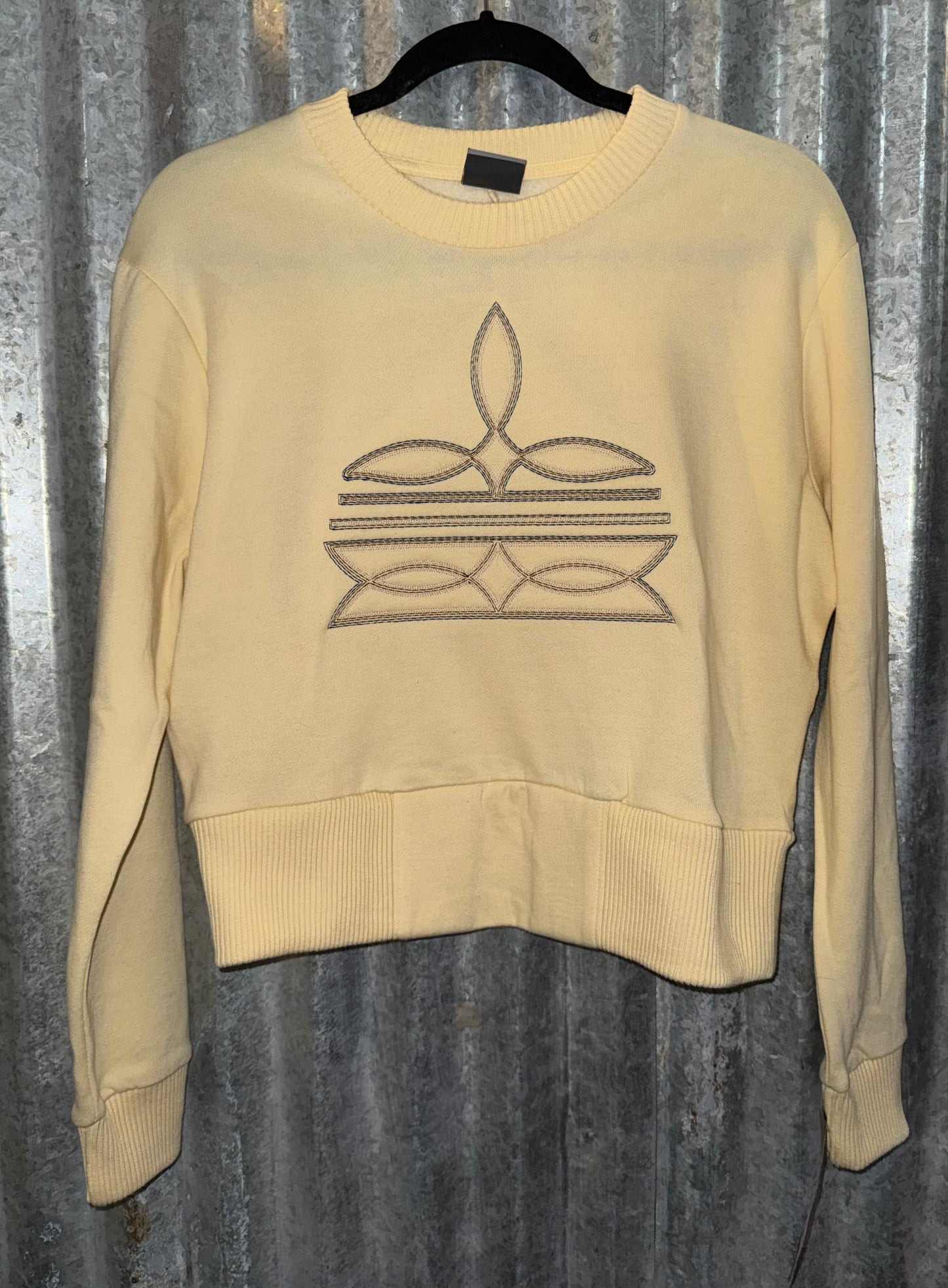 Cropped Boot Stitch Crewneck Sweatshirt