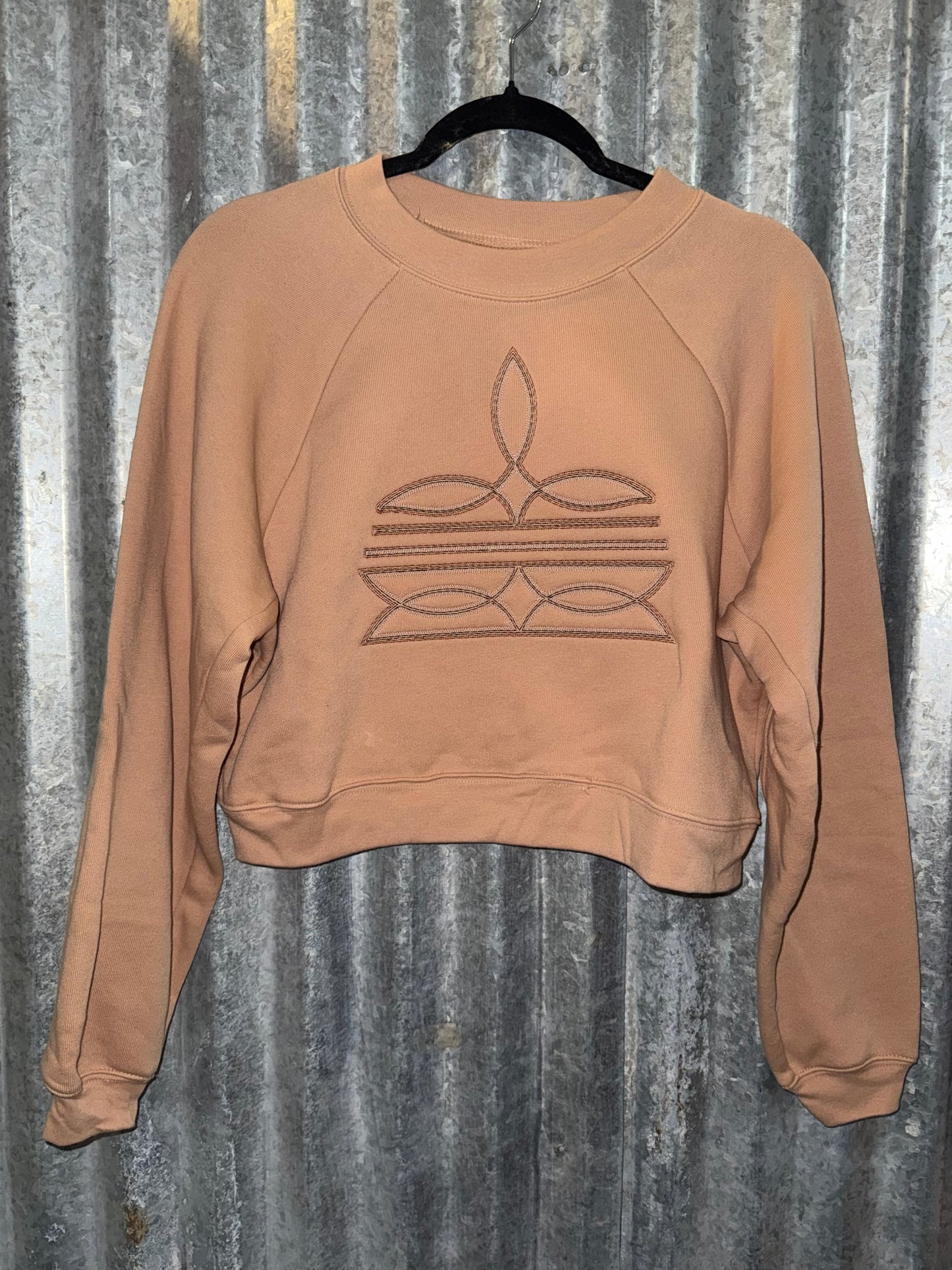 Cropped Boot Stitch Crewneck Sweatshirt