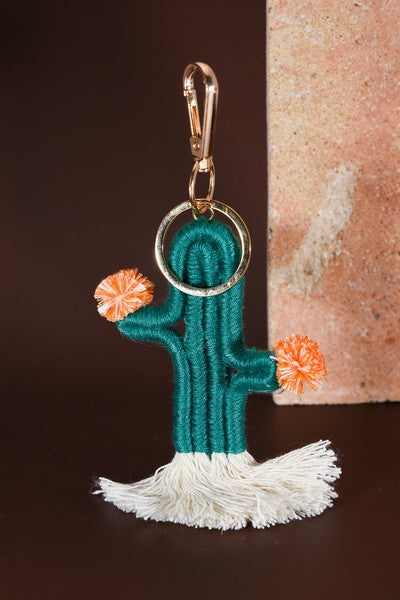 Woven Cactus Keychain