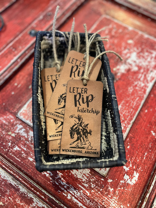 Let'er Rip Taterchip Leather Bookmark