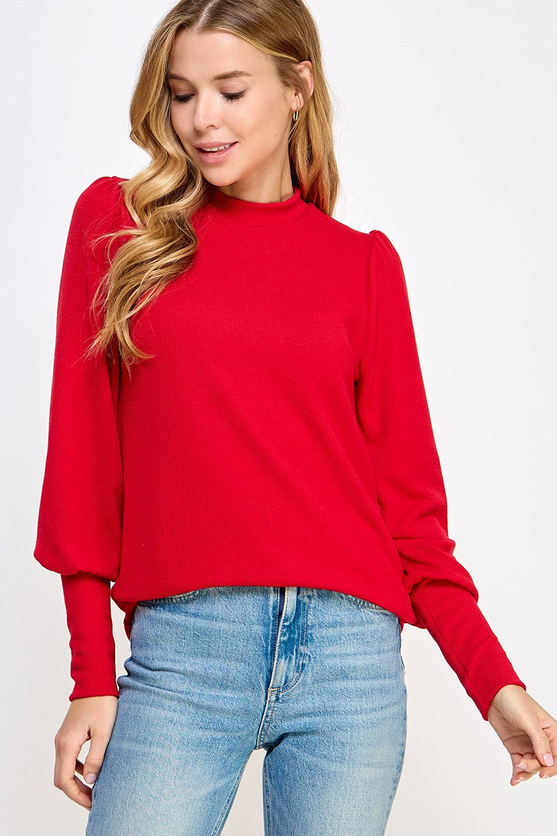 Cozy Rib Red Sweater
