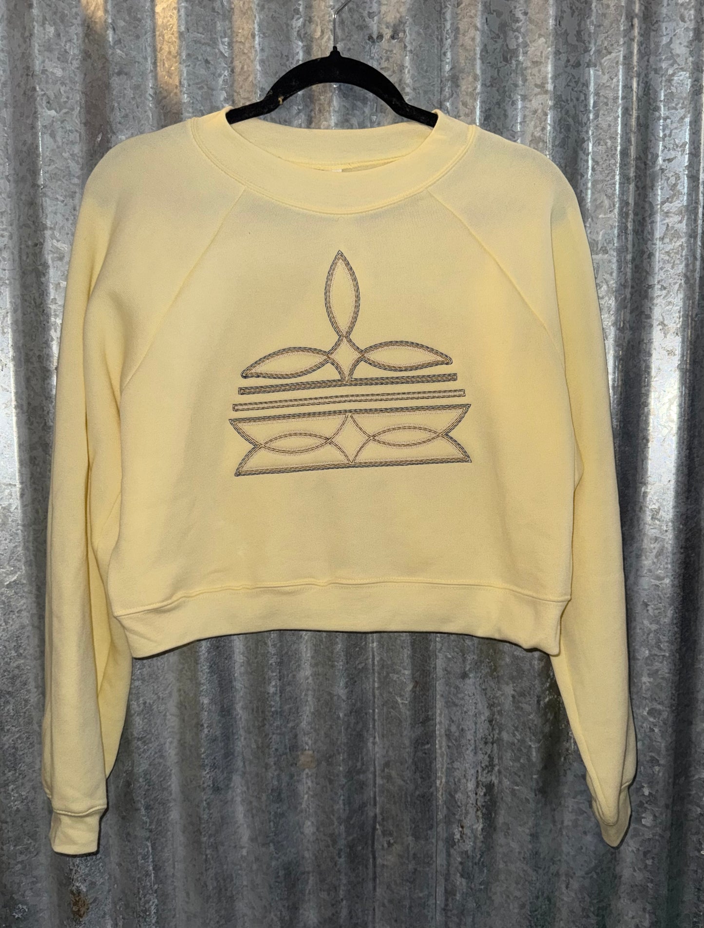 Cropped Boot Stitch Crewneck Sweatshirt